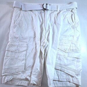 NWOT Blue Gear Cargo Shorts with Belt Size 34